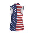 thumbnail image 2 of Whosucclay The American flag Golf Shirts for Women for Womens, Stretchy Zip Up Shirts Breathable Women's Sleeveless Golf Shirts for Fitness Outdoor Sports Running, 2 of 7