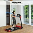 thumbnail image 4 of Tapis Roulant Électrique Motorisé Pliant Superfit 2,25 Hp avec Haut-Parleur Rouge, 4 of 10