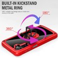 thumbnail image 5 of For Apple iPhone 15 Pro (6.1") Clear Transparent Hybrid with 360° Magnetic Ring Stand PC Heavy Duty Shockproof Back Phone Case Cover by Xpression - Red, 5 of 9