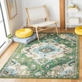 thumbnail image 2 of SAFAVIEH Madison Elinor Traditional Distressed Area Rug, Green/Light Blue, 3' x 3' Square, 2 of 8