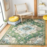 SAFAVIEH Madison Elinor Traditional Distressed Area Rug  Green/Light Blue  8ft x 10ft 