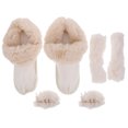 thumbnail image 1 of juego de forros cálidos para zapatos, pantuflas de felpa con bandas para zapatos, cubiertas y pompón para zapatos, plantillas de repuesto acogedoras para zapatos de invierno, color blanco, talla 40-41, 1 of 7