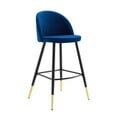 thumbnail image 3 of Modway Cordial 29.5" Velvet & Metal Bar Stools in Black/Navy (Set of 2), 3 of 10