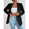 thumbnail image 6 of Women Casual Blazer Suit Open Front Shawl Collar Long Sleeve Fitted Jacket for Office Work Black S, 6 of 6