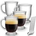 thumbnail image 1 of Juego de 4 tazas de café de vidrio transparente Mfacoy, 450 ml, 1 of 6