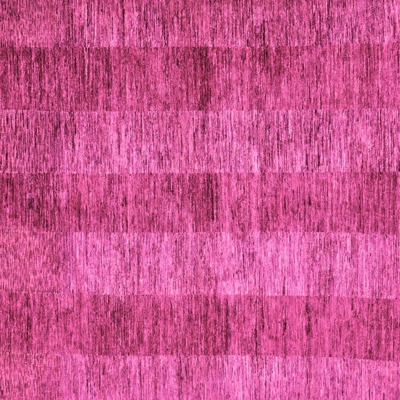 Ahgly Company Indoor Square Abstract Pink Modern Area Rugs, 7' Square