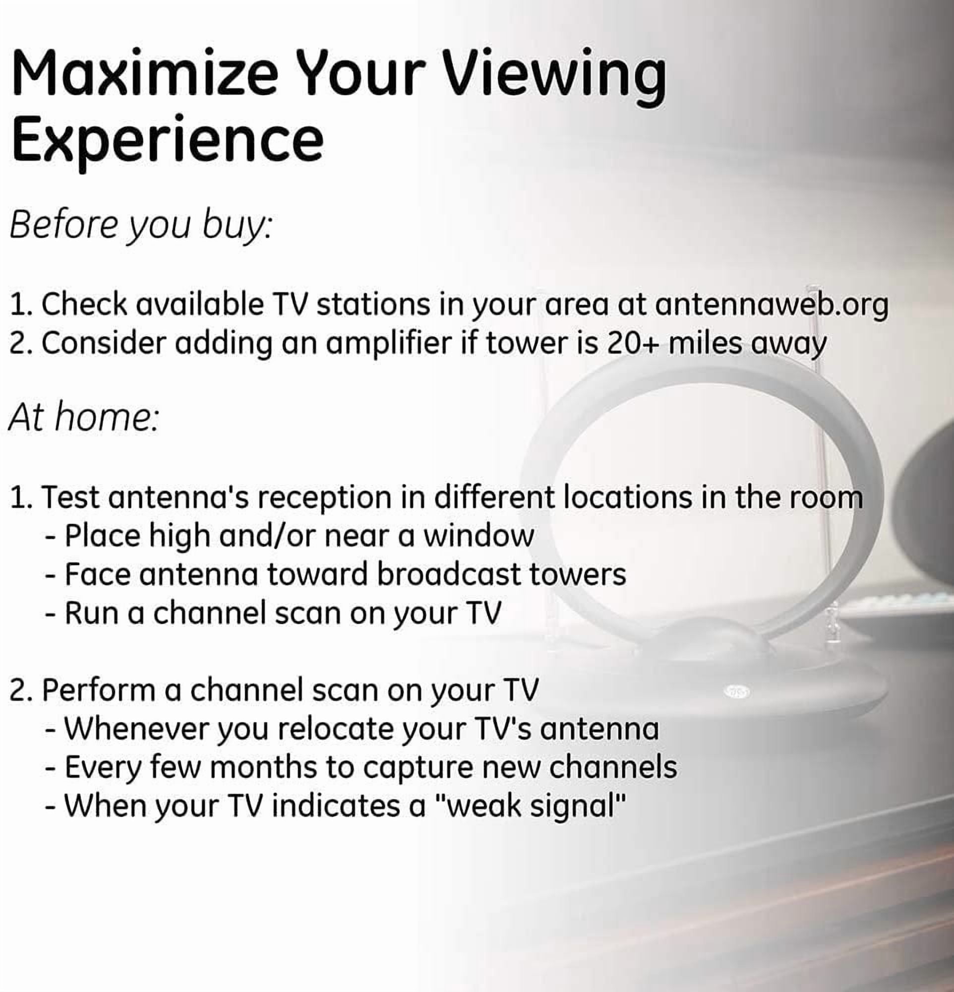 Onn. Antenne intérieure pour téléviseur haute définition, réglage facile, ONA16AV002CA