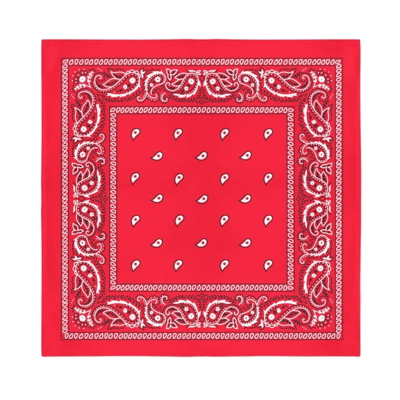 Balec Set of 6 Paisley Cowboy Western Bandanas Multi-Purpose (Red)