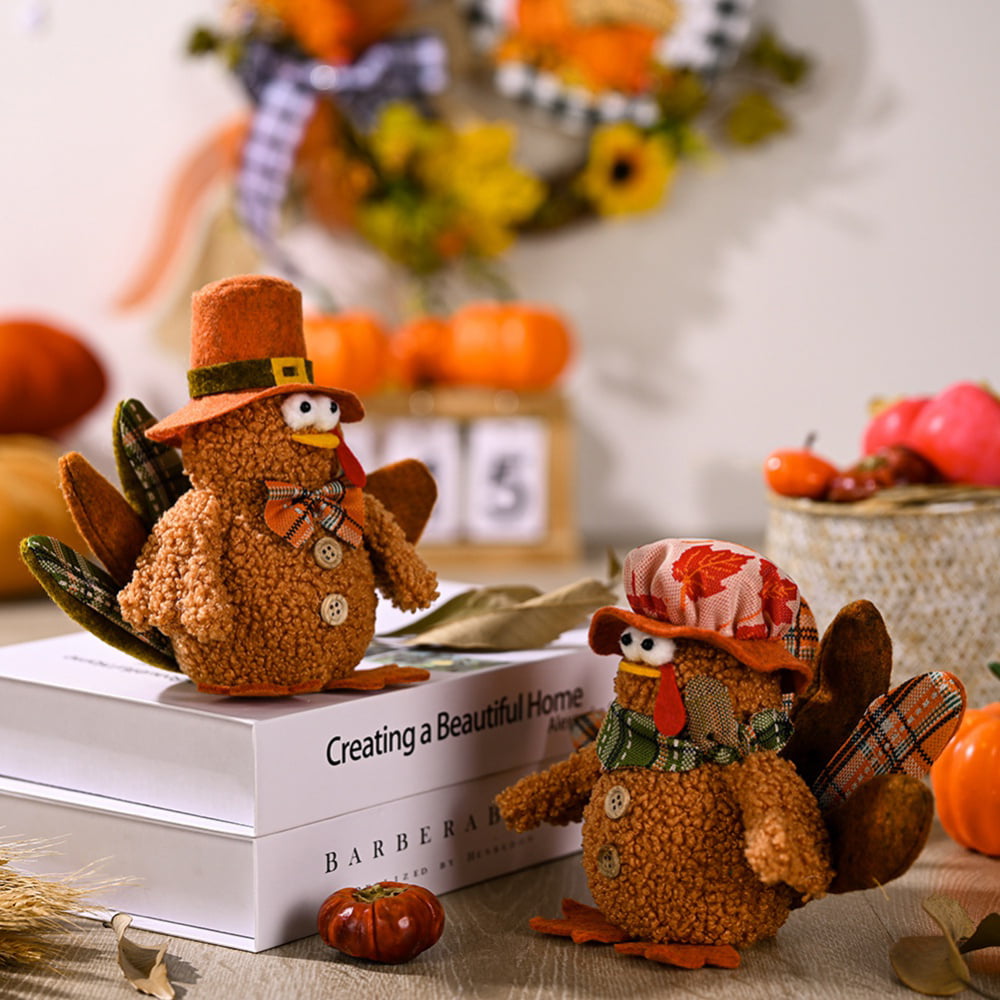 Standing Turkey Couple Thanksgiving Decoration for Autumn Fall ...