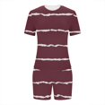 thumbnail image 3 of Women's Lounge 2 Piece Set Summer Yoga Workout Outfits Stretch Trendy Short Sleeve Tops Biker Shorts Leggings Wine, S, 3 of 4