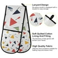 thumbnail image 2 of Yayeee Double Oven Mitt Kitchen Heat Resistant Baking 35" x7" Quilted Glove, Colorful Triangles, 2 of 6