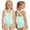 z2-Light Green, variant on Shadoumai One Piece Swimsuit for Girls 12-14 Gingham Ruffle Tankini for Girls Quick Dry & Stretchy Contrast Color Teen Bathing Suit Tween Adjustable Straps Padded Swimwear with Cover Up Pants