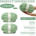 thumbnail image 2 of Chunky Chenille Yarn for Crocheting, Giant Yarn for Hand Knitting, Super Soft Jumbo Blanket Yarn Sage Green 2 Pack (32 yds, 8.5 oz Each Pack), 2 of 6
