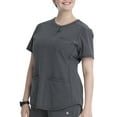 thumbnail image 3 of Scrubstar Women's Supreme Stretch Antimicrobial Heather V-Neck Placket Scrub Top WM01T909, 3 of 8