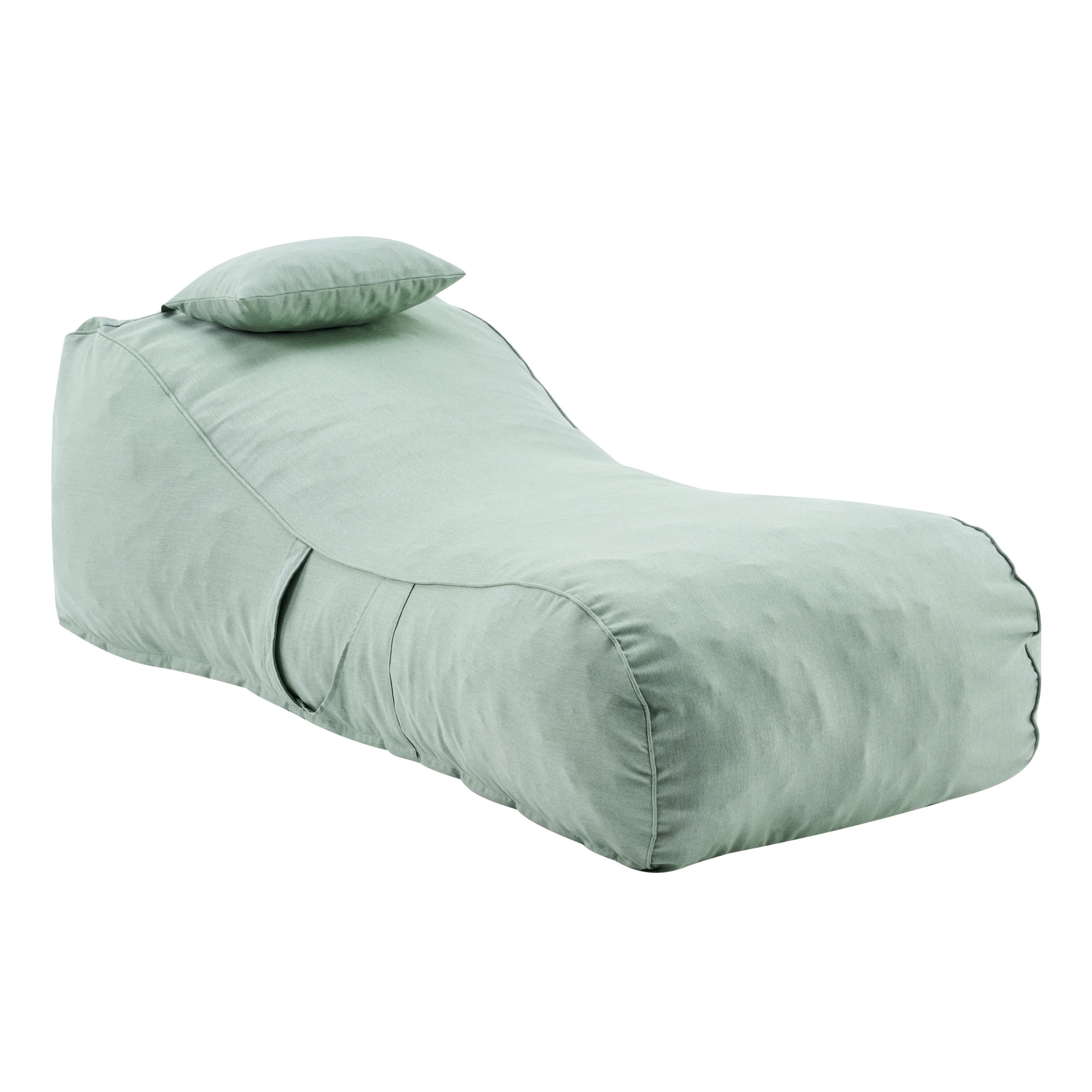 Christopher Knight Home 71" Outdoor Bean Bag Lounge Chair with Headrest Pillow, Plush Foam Fill, Mint