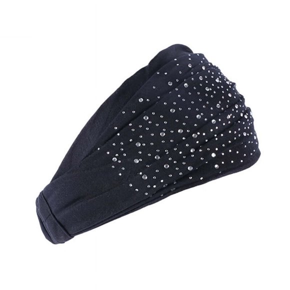 Headband Good Stretchy Solid Color Women Headband Skin-touch Wide Rhinestone Bandeau Hairband Hair Accessories
