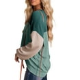 thumbnail image 4 of UVN Sweatshirts for Women Crewneck Casual Long Sleeve Blouse Color Block Loose Tops, 4 of 9