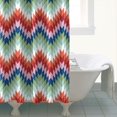 thumbnail image 4 of Colorful Geometric Chevron Pattern Shower Curtain 72"x72" ,Bathroom Decorative Shower Curtains Set with 12 Hooks,Modern Waterproof Washable Shower Curtain, 4 of 6