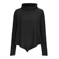 thumbnail image 5 of QASIEATN Sweatshirt for Graceful Ladies Fashion, Turtleneck Tunic Tops Casual Long Sleeve Irregular Solid Soft Shirts Slim Fit Comfy Blouse Pullover Fall, Womens Fall Tops, 5 of 7