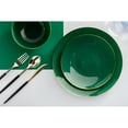 thumbnail image 2 of Crown Display 60-Piece Premium Plastic Dinner Set - Green With Gold Rim, 2 of 7