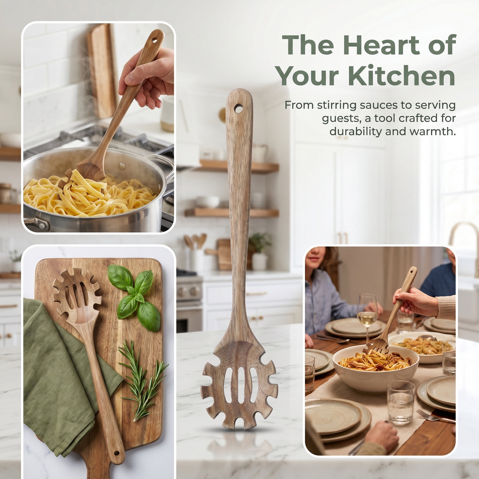 Unique Bargains Non Stick Heat Resistant Kitchen Utensil Cooking Spoon Pasta spoon