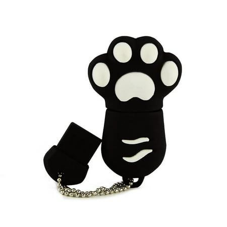 Pen Drive Laser Pointer Writing - 16GB USB 2.0 Flash Drive Cute Cat Paw Shape Pen Thumb Drives Memory Stick Cartoon Animal Cat Claw (Black)