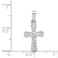thumbnail image 3 of Auriga Fine Jewelry 14K White Gold Polished INRI Rounded Crucifix Cross Pendant for Women (L-23mm, W-11mm), 3 of 6