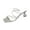 Silver, variant on Bxsruta Strappy Square-Toe Block Heel Sandals, Women's Breathable Summer Dress Shoes with Adjustable Ankle Buckle