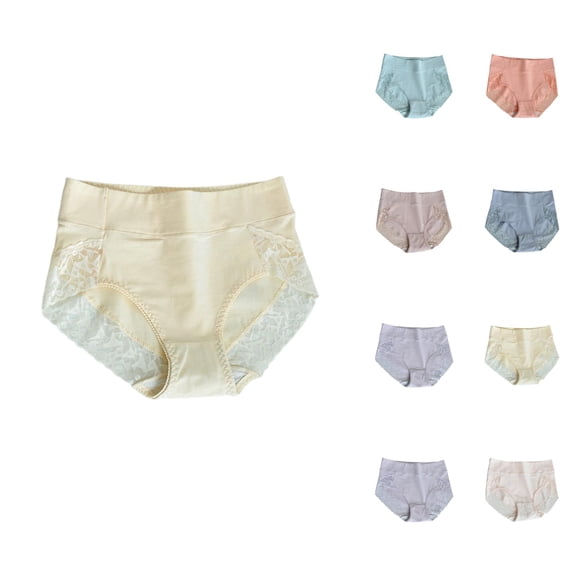 High Waisted Underwear for Women Tummy Control Breathable Lace Panties Briefs Shaping Underwear
