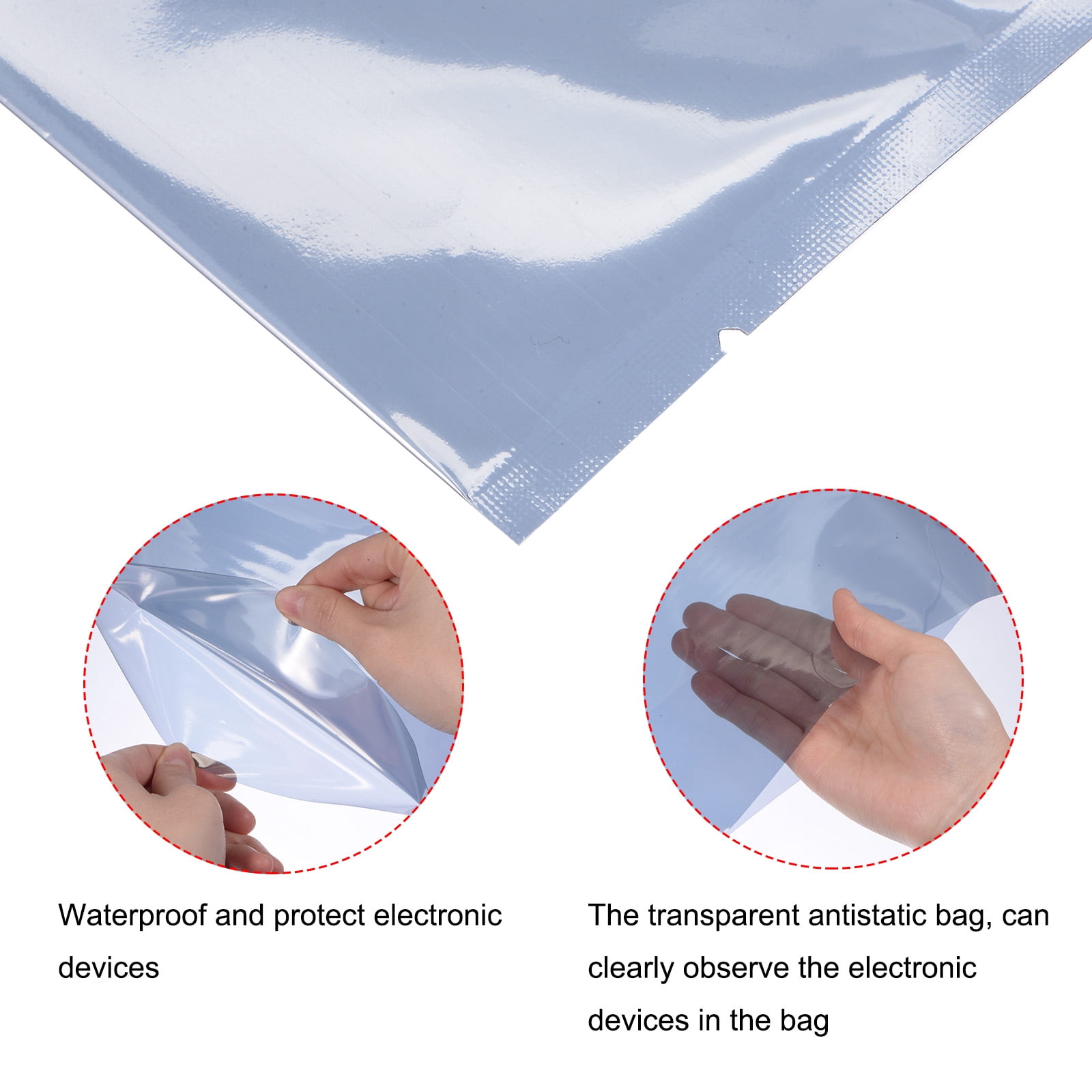 Unique Bargains Anti Static Bags Shielding Bag Open Top with Labels for Hard Drive HDD SSD 8" x 12"