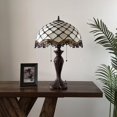 thumbnail image 7 of Tiffany Table Lamp Beige Stained Glass Crystal Beans LED Bulbs Included For Living Room Bedroom Bedside 16"W*16"D*24"H, 7 of 7