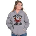 thumbnail image 3 of Hammered in Maryland Funny MD Party Unisex Fleece Graphic Zip Up Hoodie Brisco Brands 5X, 3 of 5