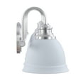 thumbnail image 5 of Aspen Creative 62332, Bathroom Vanity 4 Lights Fixture 34"W x 8-1/2"H x 7-3/4"E. Satin Nickel + White Finish, Bulb Not Included, 5 of 7