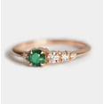 thumbnail image 4 of Jewelerix Handcrafted 10K Vermeil Yellow Gold Ring, Emerald Green Moissanite Diamond Ring, Perfect for Engagement Ring, 4 of 5