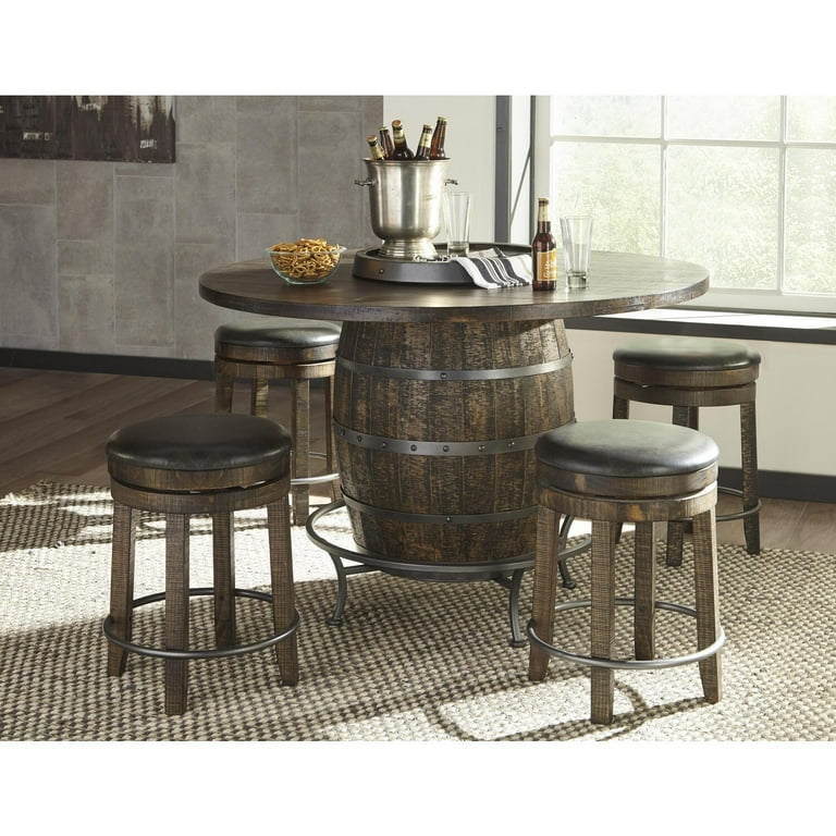 Sunny Designs Metroflex Round Wine Barrel Base Pub Table