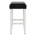 thumbnail image 4 of Home Square 24" Saddle Seat Rubberwood Counter Stool in Black - Set of 2, 4 of 8