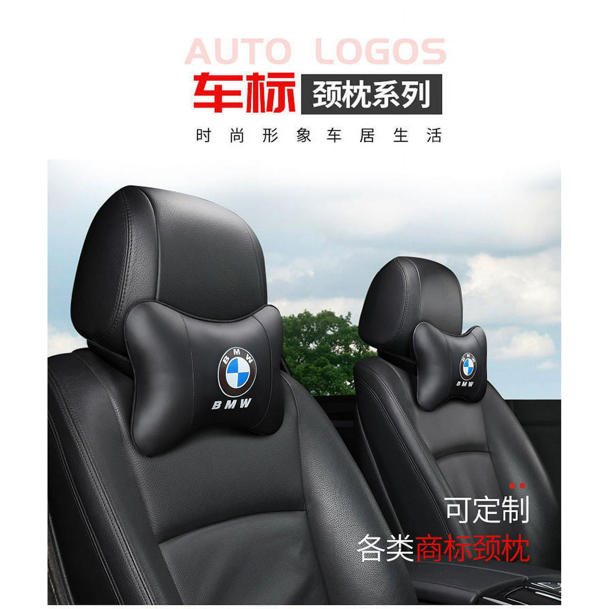 2 Pack For Volvo Car Seat Pillow Neck Rest Headrest Comfortable Cushion Pad with Car Logo Pattern Pillow Car Accessories