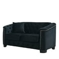thumbnail image 5 of 59" Velvet Loveseat Sofa Couch for Living Room, Modern Chesterfield Sofa 2-Seater Couch, Upholstered Tufted Backrests with Nailhead Arms and 2 Cushions for Apartment Office,Black, 5 of 7