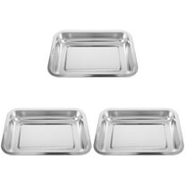 3pcs Stainless Steel Cat Litter Box Large Metal Litter Tray Household Metal Litter Pan