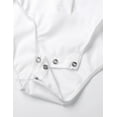thumbnail image 7 of YONGHS Mens One Piece Long Sleeves Turn-down Collar Button Down Casual Bodysuit Dress Shirt Tops White M, 7 of 7