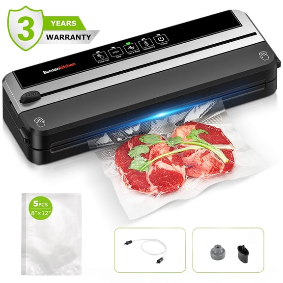 Bonsenkitchen Food Vacuum Sealer Machine, Built-In Cutter foodsaver with Vacuum Bags