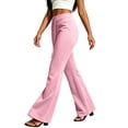 thumbnail image 4 of Ixbnca Womens Bootcut Pants Stretchy Drawstring Yoga Long Pants Comfy High Rise Loungewear Gym Flared Sweat Pants, 4 of 7