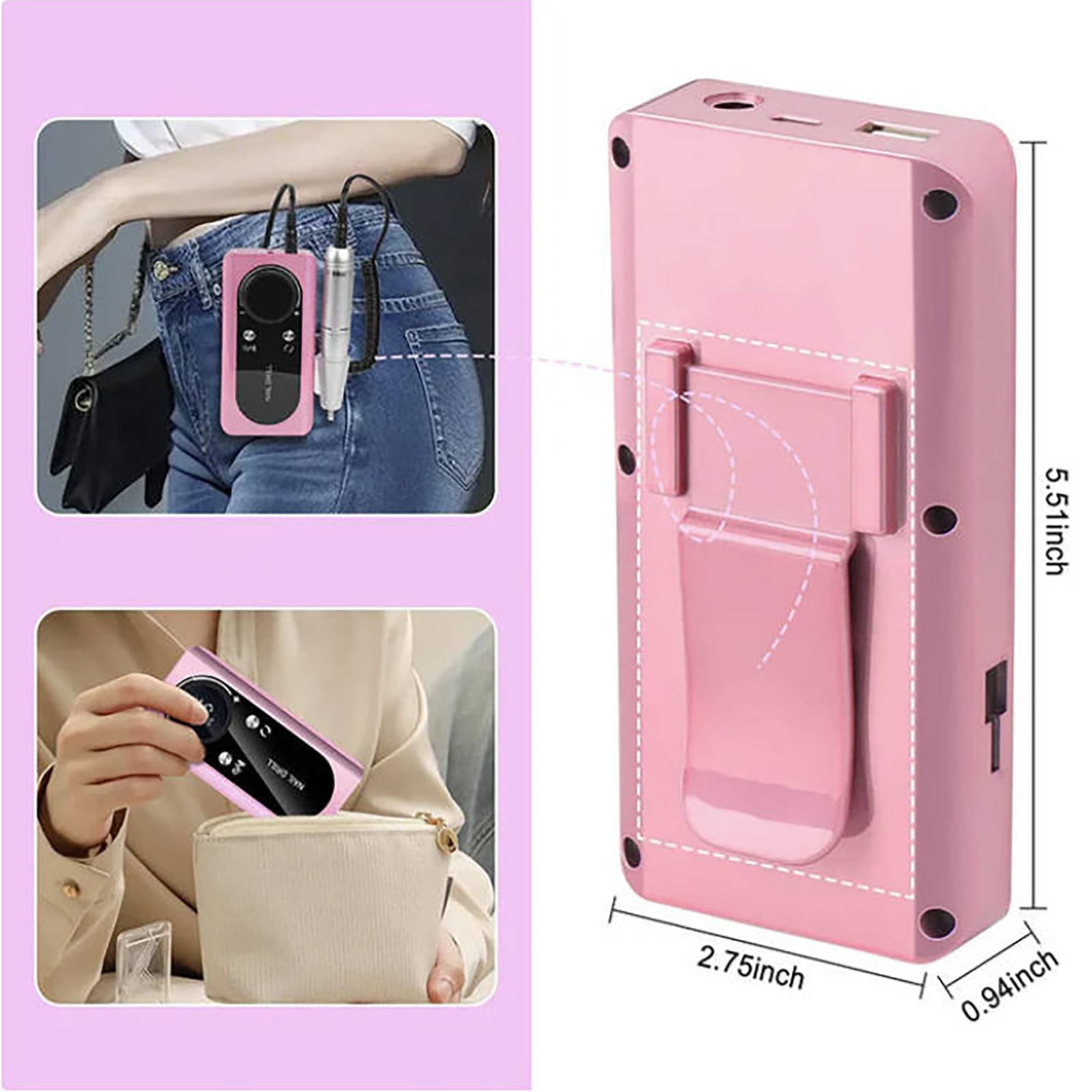 Drill Machine for Efficient Nail Removal and Filing with Ergonomic Design and Powerful 2000mAh Battery for Seamless Control Across Various Skin Types