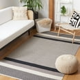 thumbnail image 2 of SAFAVIEH Kilim Wilton Striped Cotton Area Rug, Black/Ivory, 6' x 9', 2 of 11