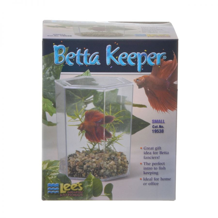 Lees Betta Keeper Hex Aquarium Kit 24 oz (4.8"L x 3.8"W x 5.4"H)