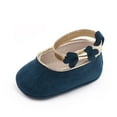 thumbnail image 4 of Dakaela Baby Girls Mary Jane Flats Infant Newborn Suede Walking Crib Shoes Ankle Strap Soft Sole Princess Wedding Dress Shoes Blue, 4 of 5