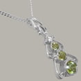 thumbnail image 3 of LBG 925 Sterling Silver Pendant & Chain with Genuine Peridot & Diamond Womens Bohemian Pendant & Chain - Chain length 16, 3 of 5