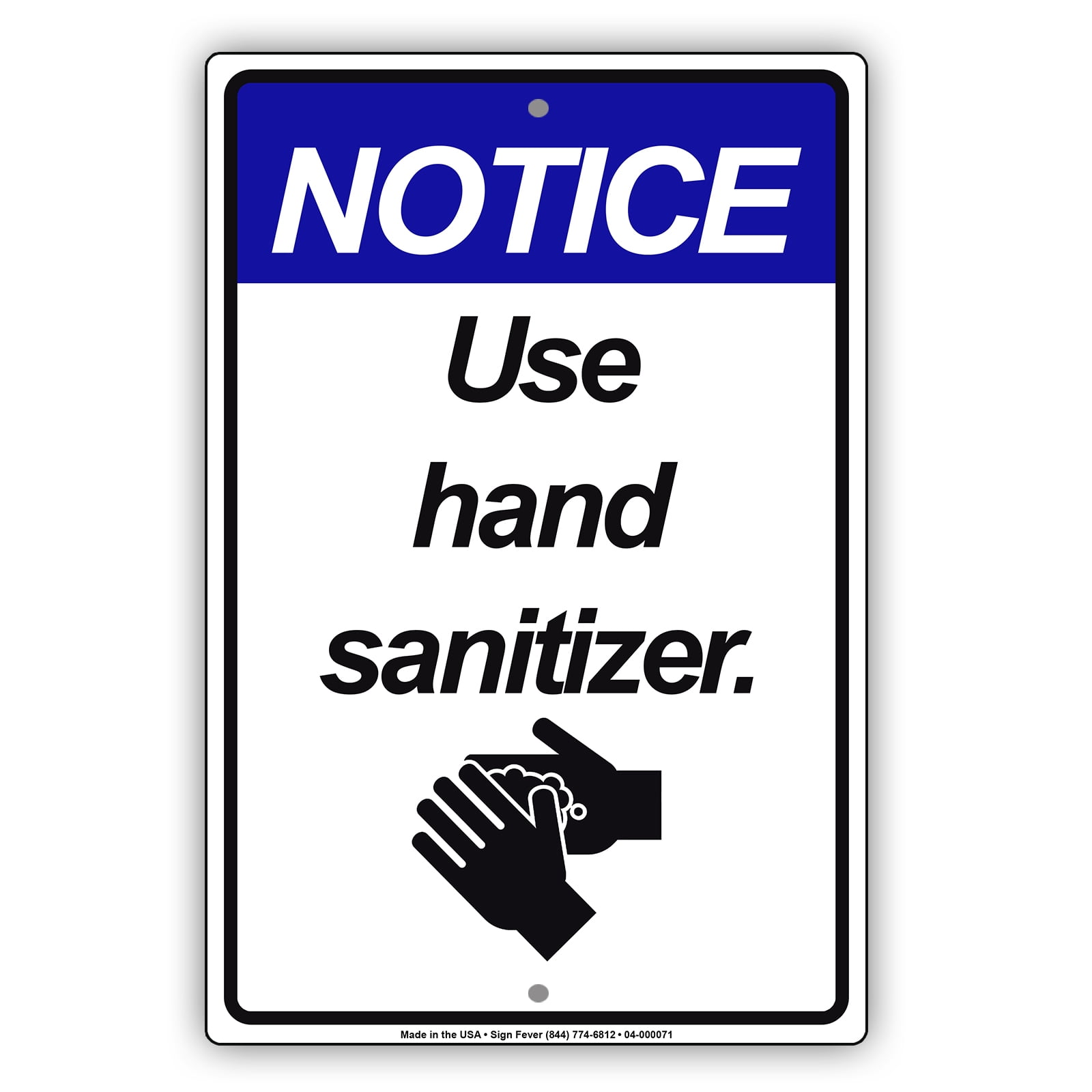 Notice Please Use HandSenitizer And Wash Your Hands Novelty Display ...