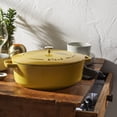 thumbnail image 3 of Staub Cast Iron 6.25-qt Shallow Oval Dutch Oven - Citron, 3 of 9