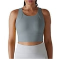 thumbnail image 2 of Wyongtao Crop Tops for Women Workout Cropped Tank Top Crew-neck Camisole Yoga Shirts Athletic Undershirts,Gray M, 2 of 5
